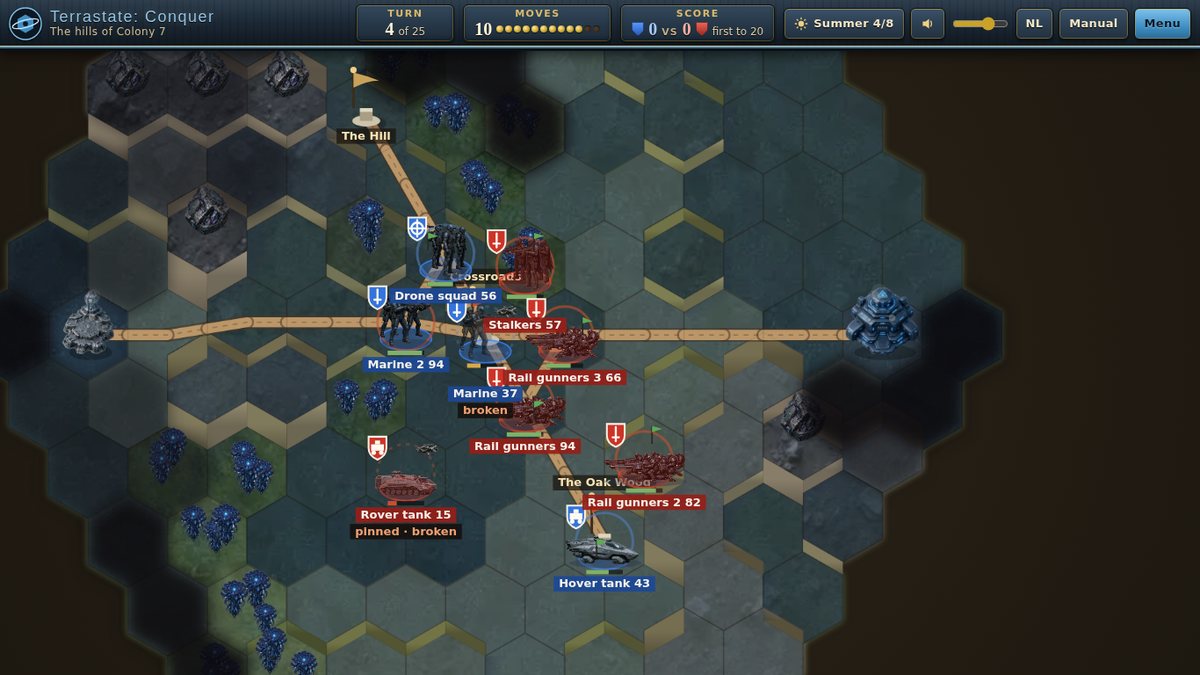 Terrastate: Conquer, marines and drones on the hex map